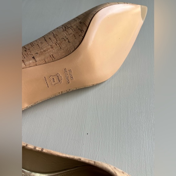 Stuart Weitzman Poco Cork Kitten Heels - Picture 8 of 11